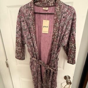 Pact Women's Purple Floral Robe